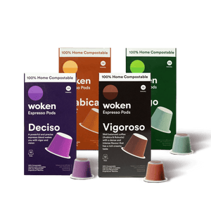 Woken Woken Mix - 4 Pack Nespresso Orginalline Compostable Coffee Pods Eco-friendly nespresso pods Biodegradable coffee pods