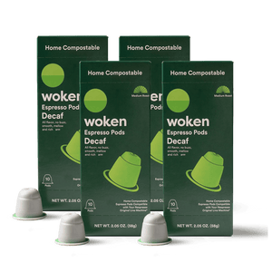 Woken Decaf - 4 Pack Nespresso Orginalline Compostable Coffee Pods Eco-friendly nespresso pods Biodegradable coffee pods