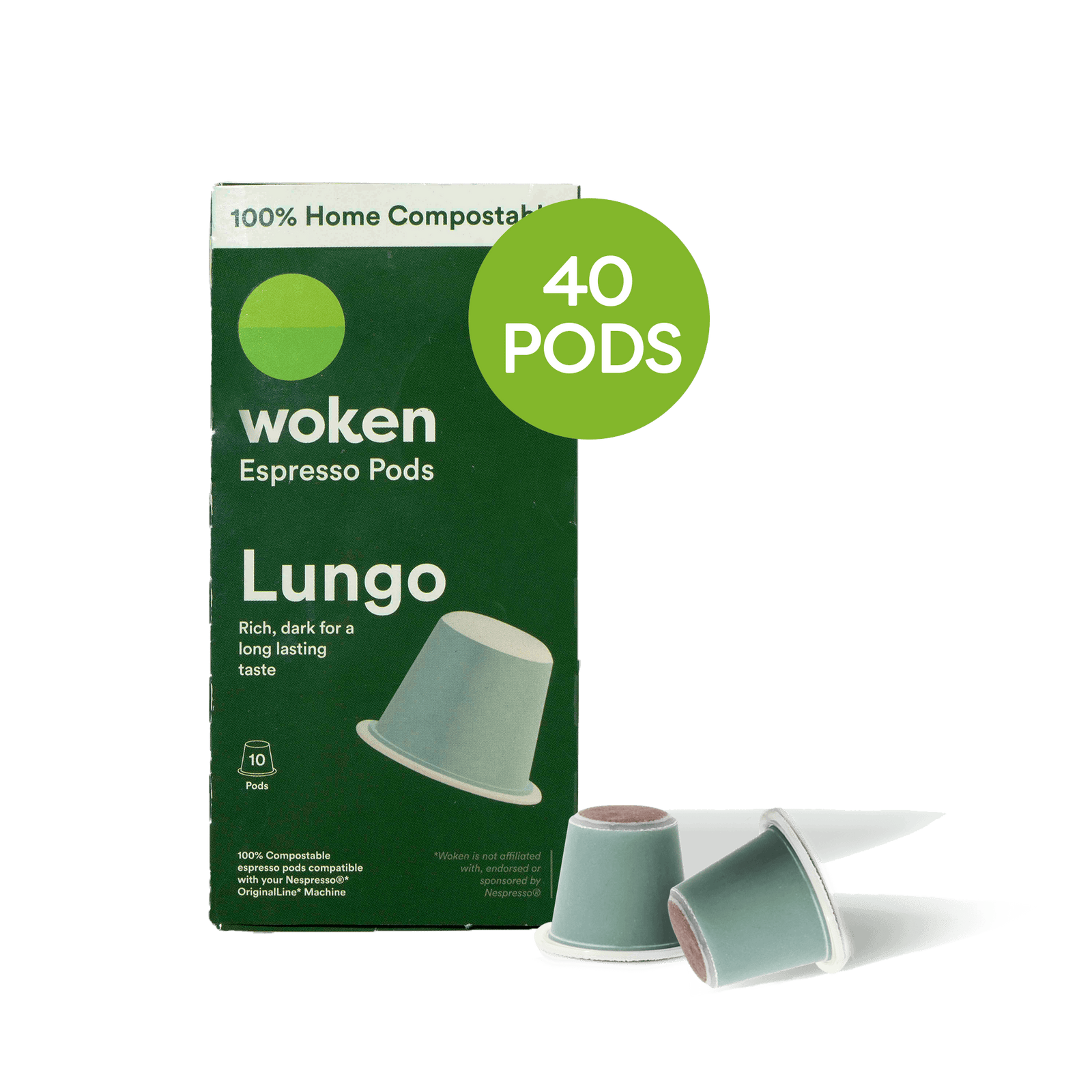 Woken Lungo - 4 Pack Nespresso Orginalline Compostable Coffee Pods Eco-friendly nespresso pods Biodegradable coffee pods