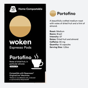 Woken-coffee Portofino Nespresso Orginalline Compostable Coffee Pods Eco-friendly nespresso pods Biodegradable coffee pods