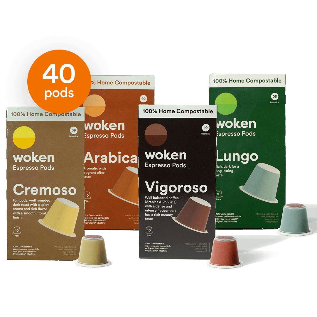 Woken Try Now Bundle Nespresso Orginalline Compostable Coffee Pods Eco-friendly nespresso pods Biodegradable coffee pods
