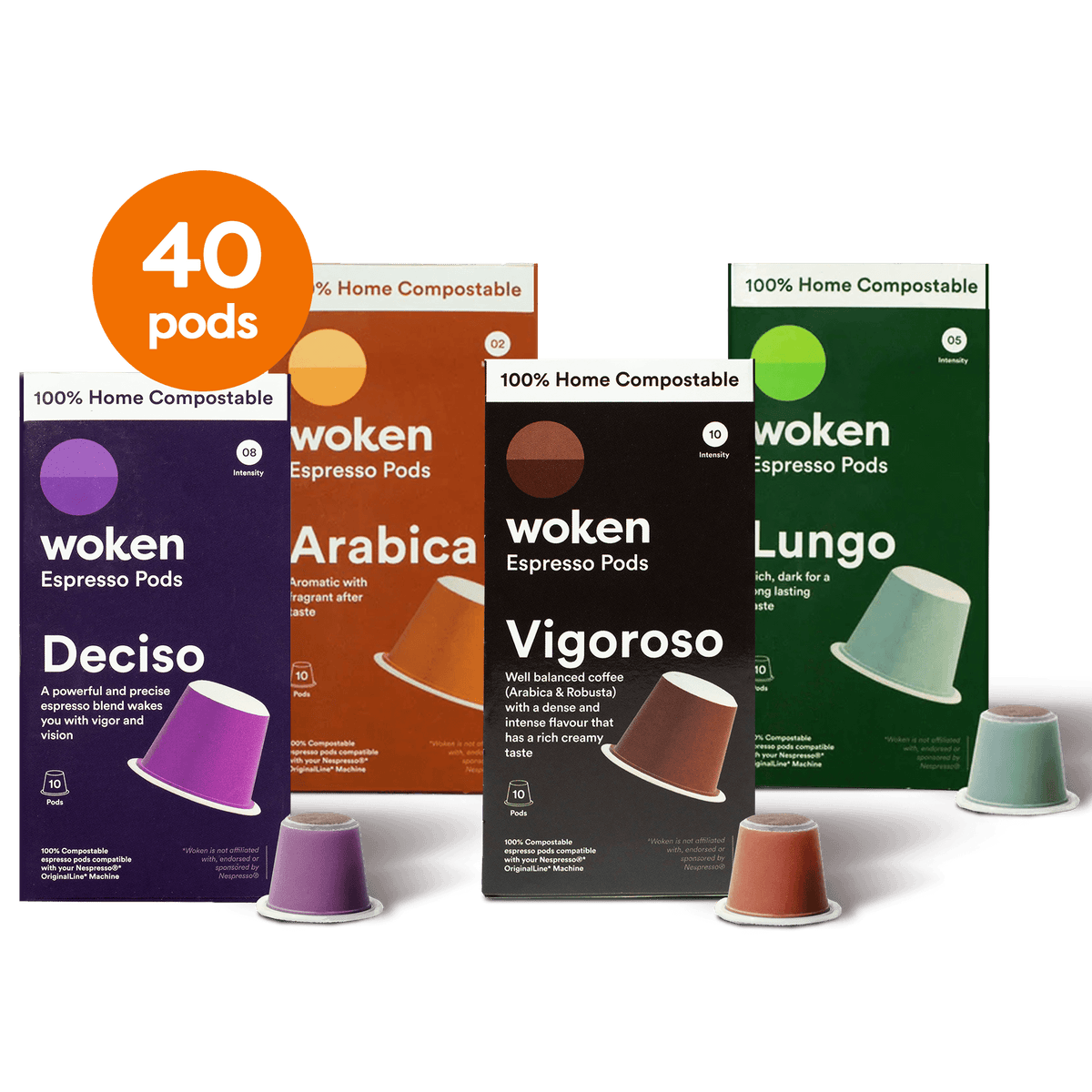 Woken Try Now Bundle Nespresso Orginalline Compostable Coffee Pods Eco-friendly nespresso pods Biodegradable coffee pods