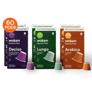 Woken Woken Mix -  6 Pack Nespresso Orginalline Compostable Coffee Pods Eco-friendly nespresso pods Biodegradable coffee pods