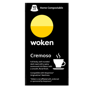 Woken-coffee Cremoso Carton Case Nespresso Orginalline Compostable Coffee Pods Eco-friendly nespresso pods Biodegradable coffee pods