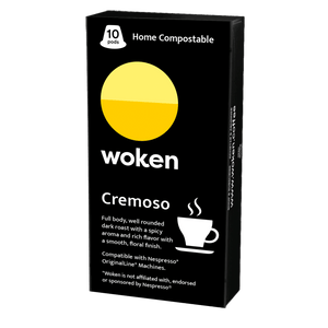 Woken-coffee Cremoso Nespresso Orginalline Compostable Coffee Pods Eco-friendly nespresso pods Biodegradable coffee pods