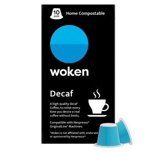 Woken-coffee Decaf Carton Case Nespresso Orginalline Compostable Coffee Pods Eco-friendly nespresso pods Biodegradable coffee pods