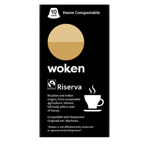 Woken-coffee Riserva Carton Case Nespresso Orginalline Compostable Coffee Pods Eco-friendly nespresso pods Biodegradable coffee pods
