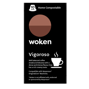 Woken-coffee Vigoroso Carton Case Nespresso Orginalline Compostable Coffee Pods Eco-friendly nespresso pods Biodegradable coffee pods